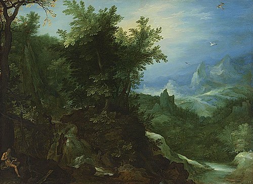Woodland landscape with St Jerome, 1597, Jan Brueghel the Elder