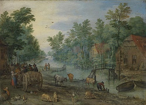 Roadway by a Stream, 1615, Jan Brueghel the Elder