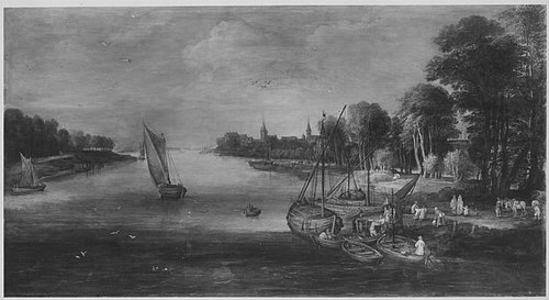 Landing place in a river, 1625, Jan Brueghel the Elder