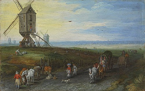 Country Road with Windmill, 1611, Jan Brueghel the Elder