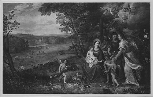 Die Heilige Familie in einer Landschaft (Art des) und Hendrik van Balen (Ar, 1596, Jan Brueghel the Elder