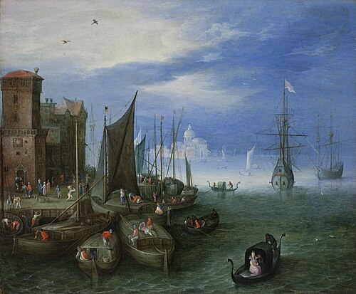 Port Scene in Venice, 1600, Jan Brueghel l'Ancien