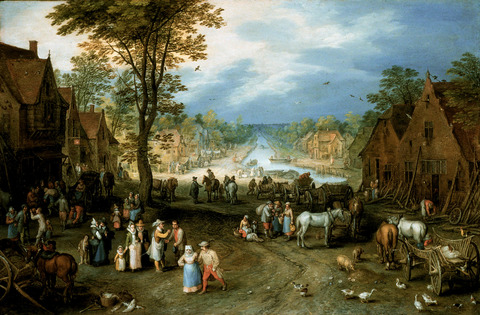 Village Scene with a Canal, 1609, Jan Brueghel l'Ancien
