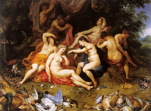 Diana and Her Nymphs Asleep, Spied Upon by Satyrs, 1620, Jan Brueghel the Elder