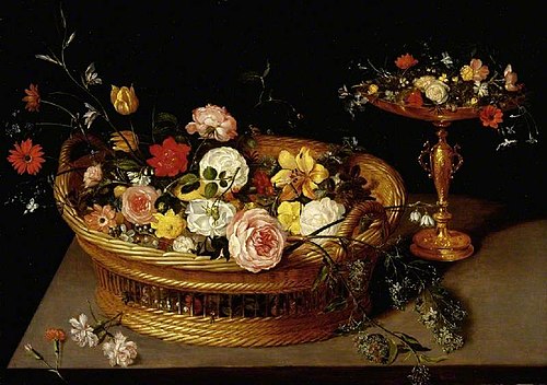 A basket of flowers, , Jan Brueghel the Elder
