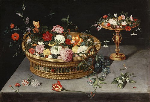 A Basket of Flowers and a Tazza, , Jan Brueghel the Elder