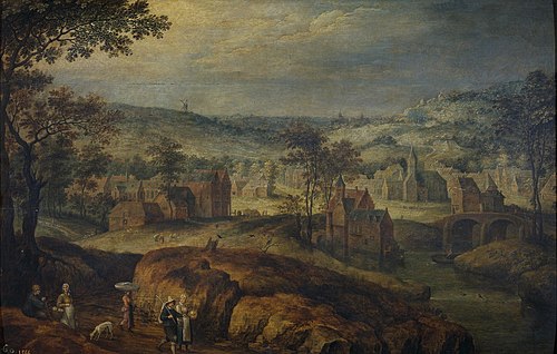 Landscape with village, 1601, Jan Brueghel l'Ancien