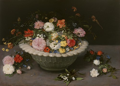Flowers in a Bowl, 1615, Jan Brueghel the Elder