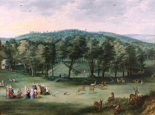 The Infanta Isabel Clara Eugenia in the Mariemont Park, 1601, Jan Brueghel the Elder