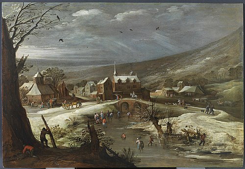 Landscape with Skaters, 1615, Jan Brueghel the Elder