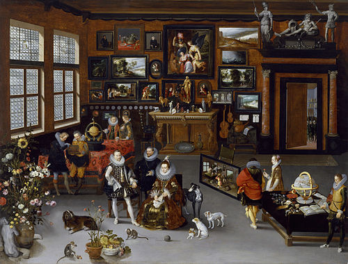 The Archdukes Albert and Isabella Visiting a Collector's Cabinet, 1621, Jan Brueghel the Elder
