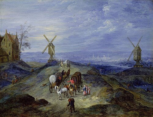 Landscape with two Windmills, 1612, Jan Brueghel the Elder