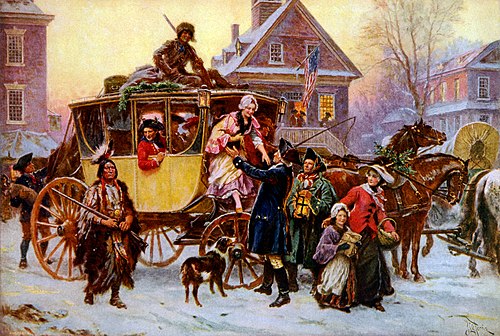 The Christmas coach, 1795, 1920, Jean Leon Gerome Ferris