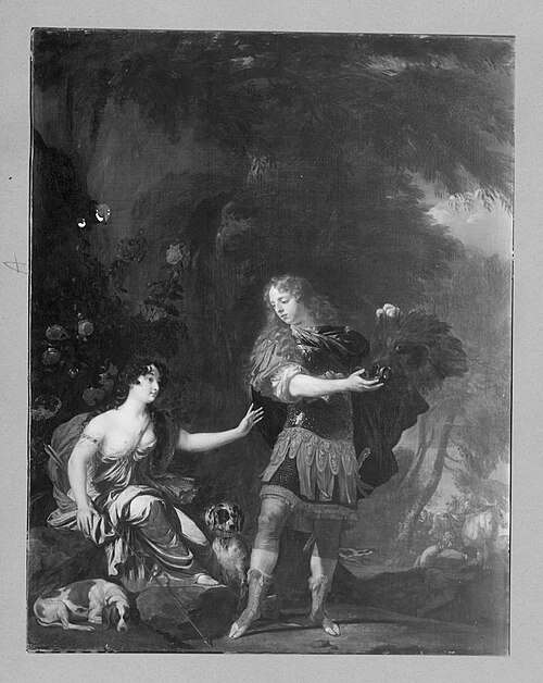 Meleager Presents the head of the Calydonian Boar to Atalanta, 1676, Daniël Mijtens