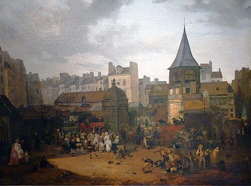 Réjouissances données par la ville de Paris aux Halles, le 21 janvier 1782, à l'occasion de la naiss, 1782, Philibert-Louis Debucourt