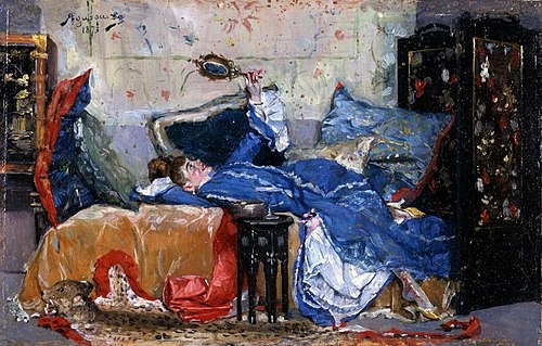 Reclining Woman with Mirror, 1873, Rogelio de Egusquiza