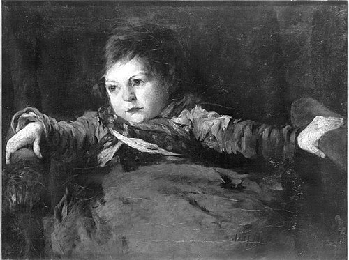 Bildnis eines kleinen Mädchens im Lehnstuhl, , Adolf Müller-Grantzow