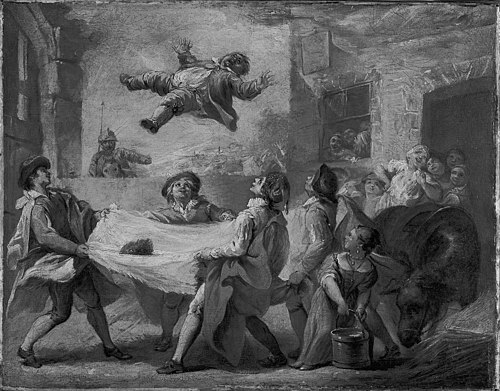 Sancho Panza Being Tossed in a Blanket, 1723, Pierre Charles Trémolières