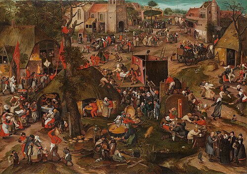 A Performance of the Farce 'Een Cluyte van Plaeyerwater' (A Clod from Plaeyerwater) at a Flemish Ker, 1570, Pieter Balten