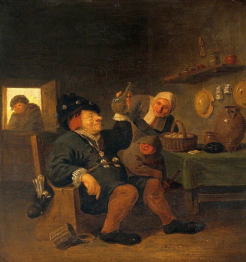 A Medical Practitioner Examining a Urine Flask, , Pieter de Bloot