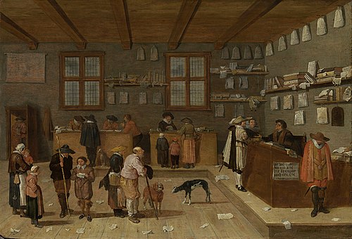 Le bureau de l'avocat, 1628, Pieter de Bloot