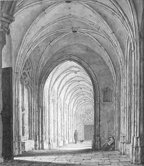 De kloostergang van de Dom te Utrecht, 1824, Pieter van Oort