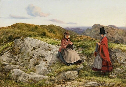 Welsh Landscape with Two Women Knitting, 1860, William Dyce
