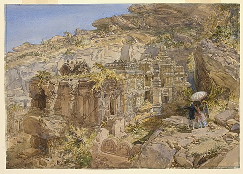 Kailasanatha temple, Ellora, 1862, William Simpson