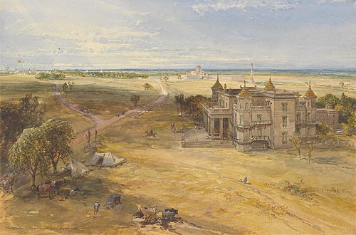 The Dilkoosha, Lucknow in the Distance, 1866, William Simpson