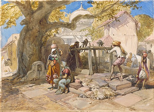 The Village Well, 1864, William Simpson