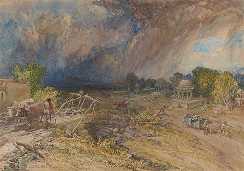 Dust Storm Coming On, near Jeypore, Rajpootana, 1863, William Simpson
