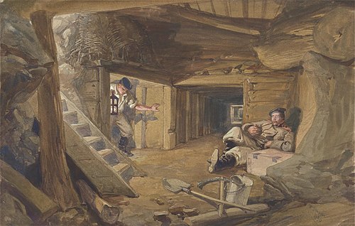 Mine in the Bastion du Mat, Sebastopol, Crimea, 1856, William Simpson