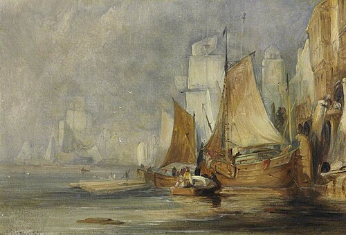 Port Scene, 1854, William Simpson
