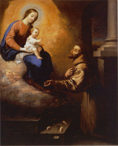 Apparition of the Virgin and Christ Child to Saint Francis in the Portiuncula, 1661, Francisco de Zurbarán