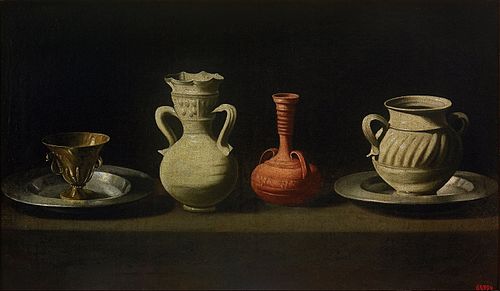 Still Life with Four Vessels, 1635, Francisco de Zurbarán