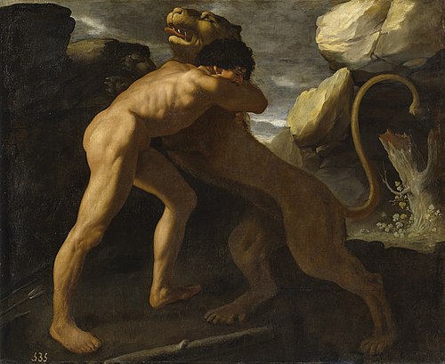 Hercule affrontant le lion de Némée, 1634, Francisco de Zurbarán