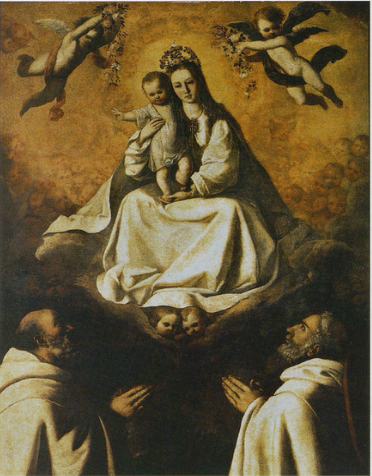 Virgin of Mercy with Two Mercedarians, 1637, Francisco de Zurbarán