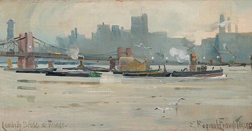 Lambeth Bridge and Palace, London, 1899, Edward Reginald Frampton