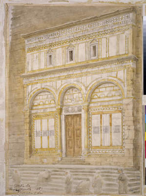 Fiesole  - West Front of the Badia, 1887, Thomas Matthews Rooke