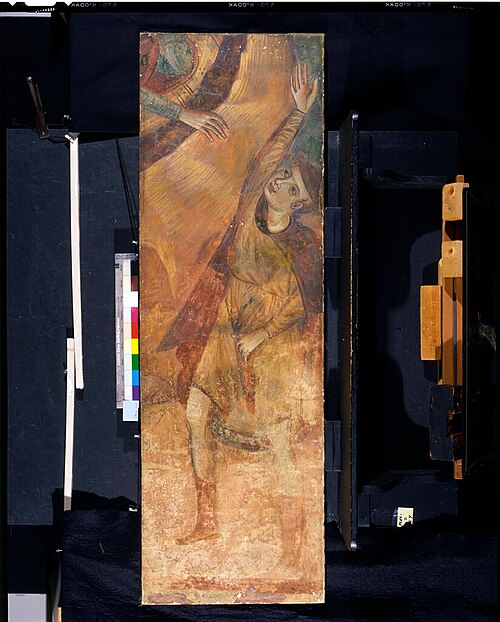 A Shepherd from a Nativity, fragment of a fresco removed from Santa Maria inter Angelos, Spoleto, 1300, Master of the Palaces