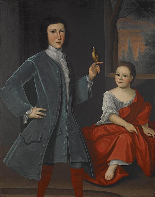 Franks Children with Bird, 1735, Gerardus Duyckinck I