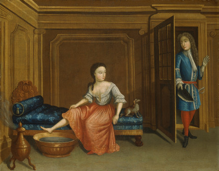 Lady Undressing for a Bath, 1730, Gerardus Duyckinck I