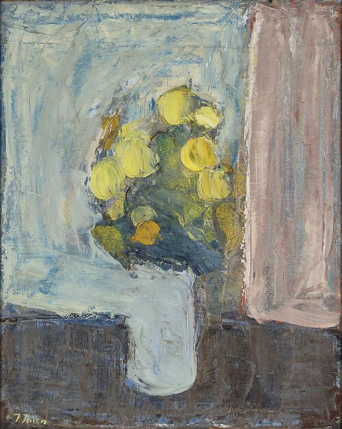 Still life with yellow flowers, 1940, Immanuel Ibsen