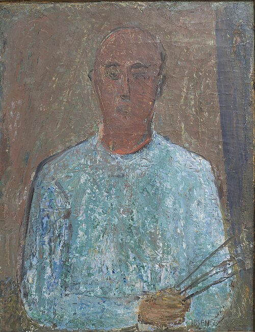 The blue painter (self-portrait), 1935, Immanuel Ibsen