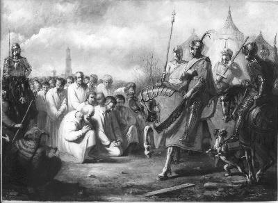 Anno 1345. Vierhonderd burgers van Utrecht smeken graaf Willem IV van Holland om vrede, 1864, Jacobus van Dijck