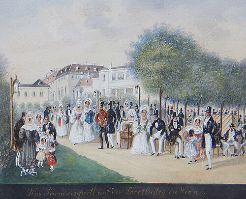 Das Paradeisgartl auf der Lövelbastey in Wien, 1846, Balthasar Wigand