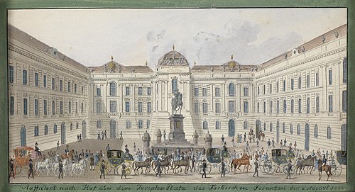 Auffahrt nach Hof über dem Josephsplatz des Türkischen Gesandten den 6. August 1835, 1835, Balthasar Wigand