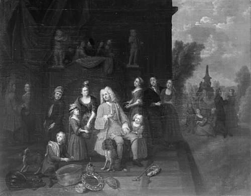 Portrait Group on a Terrace of a Park, 1722, Ignatius van der Beken