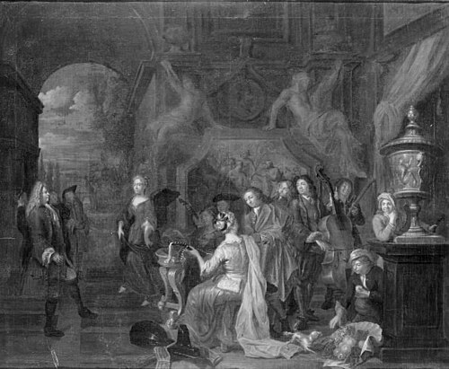 Company Making Music and Dancing on a Terrace, 1739, Ignatius van der Beken