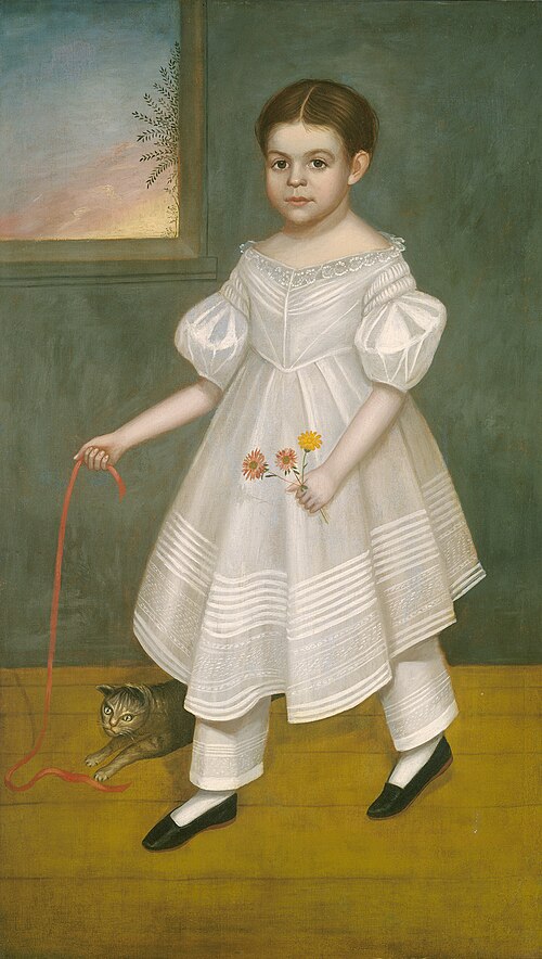 Girl with Kitten, 1837, Joseph Goodhue Chandler
